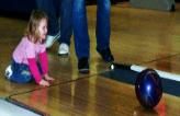 Avery practicing her bowling skills!